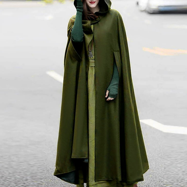 Hauaitttt Women Trench Coat Open Front Cardigan Jacket Coat Cape