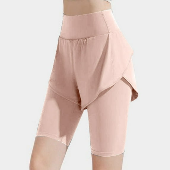 Hauaitttt Women Two Piece Sports Five Minute Pants for Fitness Yoga Running Quick Drying In Summer Exposure and Loose Five Minute Pants for Outer Wear Crazy Yoga Clothes for Women Outfits Lift