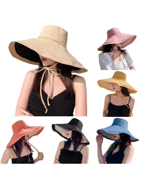 Women Wide Brim Soft Reversible Beach Hat Breathable Sun Hat Wide Brimmed Hat Men Men Beach Hat Natural Hair Hat Bake Hat Beach Day Rain Hat Men Beach Caps for Men Womens Sunhats Headache
