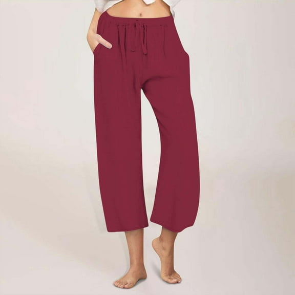 Hauaitttt Women Wide Leg Casual Pants with Pockets Lightweight High Waisted Drawstring Trousers Stretchy Yoga Casual Fashion Sweatpants for Women Tall Women Pants Casual Set Womens Striped Pants