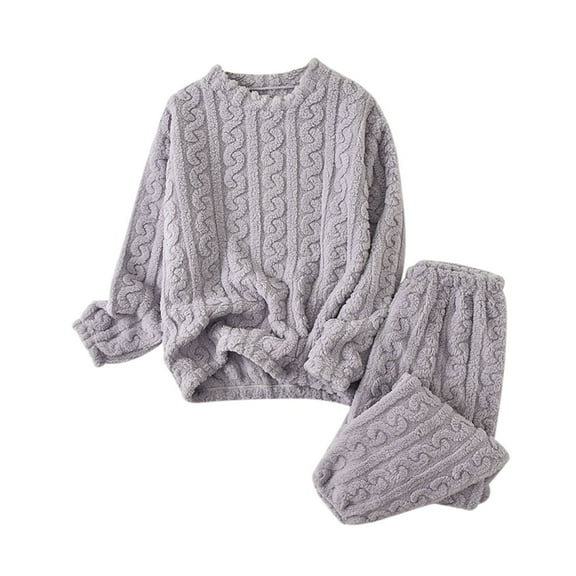 Hauaitttt Women Winter Plus Size Two Piece Pajama Set Long Sleeve Top and Pants Cozy Wear Women Nightwear Silk Sleep Wear Pajama Leggings Sleepwear Pajama Set Suede Pajamas Bride Flannel Pajamas