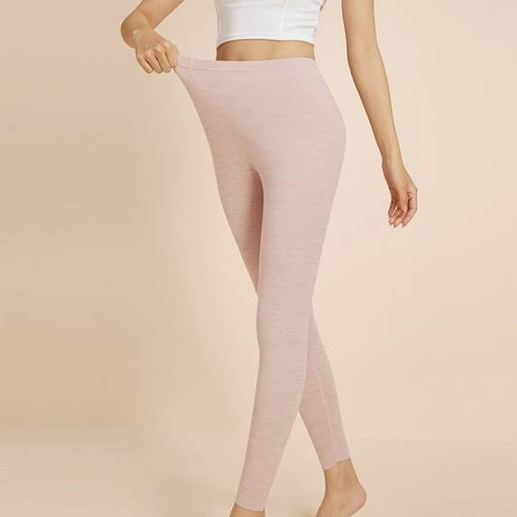 Hauaitttt Women's Autumn and Winter Warm Leggings Solid Color Slim Wool Pants Line Pants Thermal Pants Mens Ski Thermals Top and Bottom Set Men's Long Set Long Underwear for Women Womens Thermal