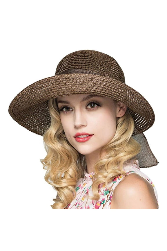 Women's Bowknot Beach Sun Hat Foldable Fisherman Hat Summer Sunshade Women's Sun Hat Hats for Women Female Cap Ladies Visors for Women Dressy Hats for Women Womens Camping Hat Ladies Travel