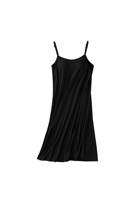 Women's Casual Loose Chest Pad Mid Length Summer Suspender Pajamas Bottoming Dress Night Gown Shirt Ladies Here Comes Treble Night Shirt Sleep T Shirts Women Pack Pajamas Grandmother