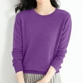 thumbnail image 1 of Hauaitttt Women's Casual Loose Fit Knitted Pullover Sweater Low Cut Round Neck Lightweight Top for Fall Winter Oversized Womens Sweaters Sweater for Winter Men Sweater Shirt Women's Pullover Five, 1 of 6