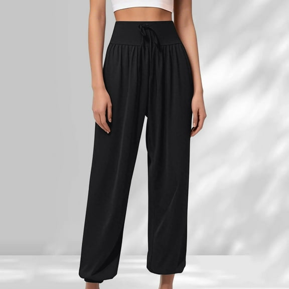 Hauaitttt Women's Casual Mid Waist Cargo Jeans Stretch Wide Leg Denim Pants with Pockets Teen Pants Pants for Women Casual Summer Loose Womens Business Casual Pants with Pockets Womens Hiking Pants