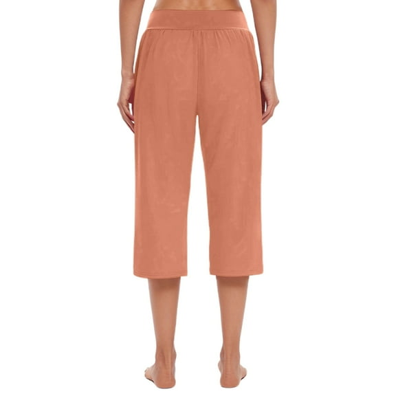Hauaitttt Women's Casual Pants for Everyday Comfort Versatile Home and Sports Wear Classic Solid Color 3/4 Length Trousers Elastic Waist for Easy Fit Beach Pants for Juniors Pant Suits for Women