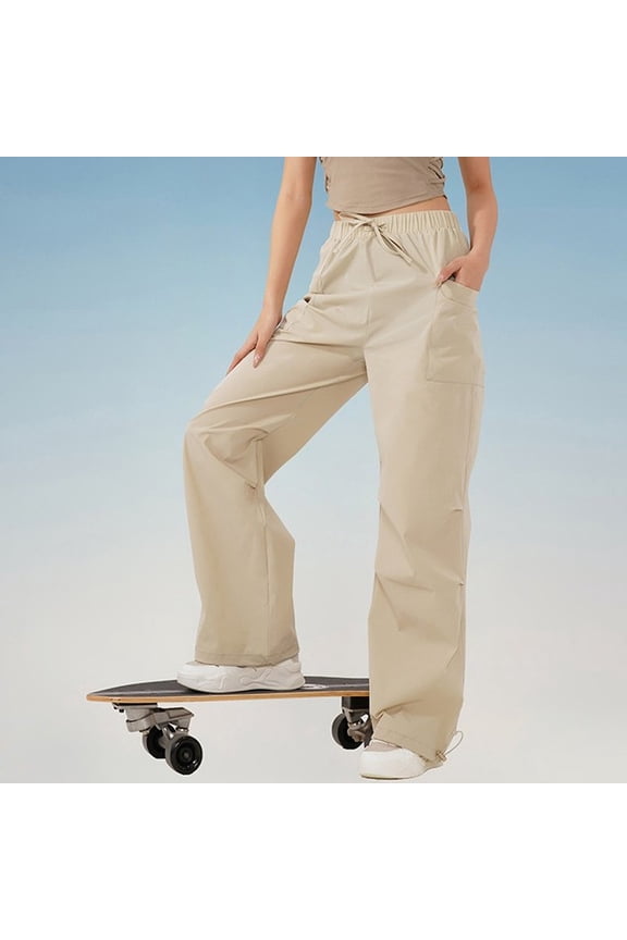 Women's Casual Pants Loose Wide Leg Cargo Pants with Adjustable for Hiking Outdoor Travel and Daily Wear Comfortable Breathable Jogger Trousers Loose Sweatpants Women Women Pants Teen