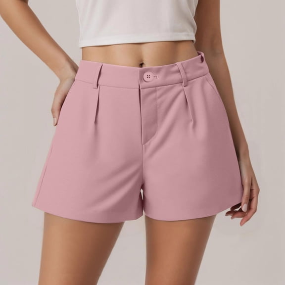 Hauaitttt Women's Casual Pants Summer Shorts Vacation Comfortable Stretch Button Lightweight Breathable Soft Fabric Easy Care Versatile Everyday Wear Womens Cropped Pants Casual Pant for Women Casual