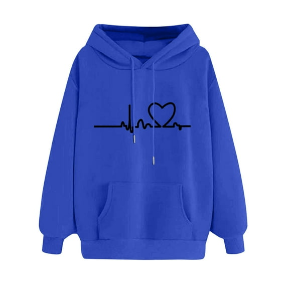Hauaitttt Women's Casual Printed Long-sleeved Hooded Sweater Hoodie for Women Long Sleeve Sweatshirt Women's Hoodie Zip up Drawstring Sweatshirt Hoodies Womens Button down Hoodie Turtleneck Hoodie