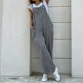 thumbnail image 1 of Hauaitttt Women's Casual Sleeveless Dungarees Loose Long Jumpsuit Pants Trousers Overalls Stretch Pants for Women Work Casual plus Size Wide Pants Casual for Women Womens Medium on Casual Pants Pants, 1 of 4