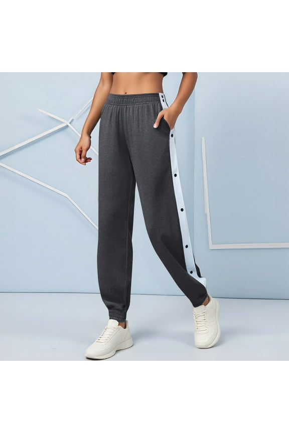 Women’s Casual Sports Button up Jogger Pants Loose Fit All Button Design for Comfort Womens plus Size Casual Pants Dress Pants for Women Casual Summer Teacher Work Clothes Stretch Pants for