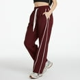 thumbnail image 1 of Hauaitttt Women's Casual Wide Leg Pants with Side Stripes Comfortable Trousers for Everyday Wear Outdoor Activities and Travel Versatile Stretchy Soft Fabric Flowy Relaxed Fit Comfortable Sweatpants, 1 of 8