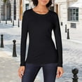 thumbnail image 1 of Hauaitttt Women's Classic Fit Long Sleeve Crew Neck Solid Color Long Sleeved Base T Shirt Women S Shirts Casual Women Athletic T Shirts Long Sleeve Compression Women Womens A Shirts Women Plain Long, 1 of 5