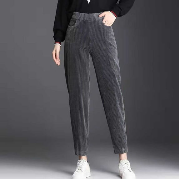Hauaitttt Women's Corduroy Fabric with Velvet Winter Solid Color Casual Pants on Pants for Women Casual Pants for Women Casual Business Casual Pants for Women plus Womens Casual Pants Linen 2xl Track
