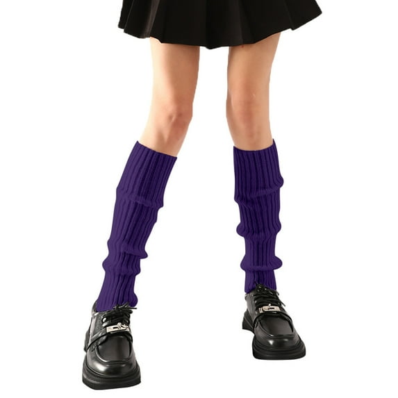 Hauaitttt Women's Fall and Winter Warm Solid Color Knitted Wool Pile Socks Foot Warmers Ballet Leg Warmers for Girls 4-6 Leg Warmers for Girls Knit Leg Warmers Dog Leg Warmers for Women Knit Leg