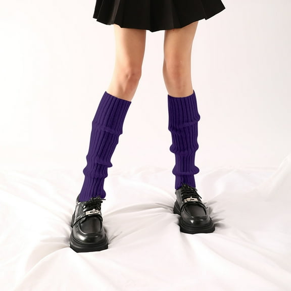 Hauaitttt Women's Fall and Winter Warm Solid Color Knitted Wool Pile Socks Foot Warmers Christmas Leg Warmers Girls Leg Warmers Girls Ballet Stirrup Leg Warmers for Women Winter Leg Warmers for Women