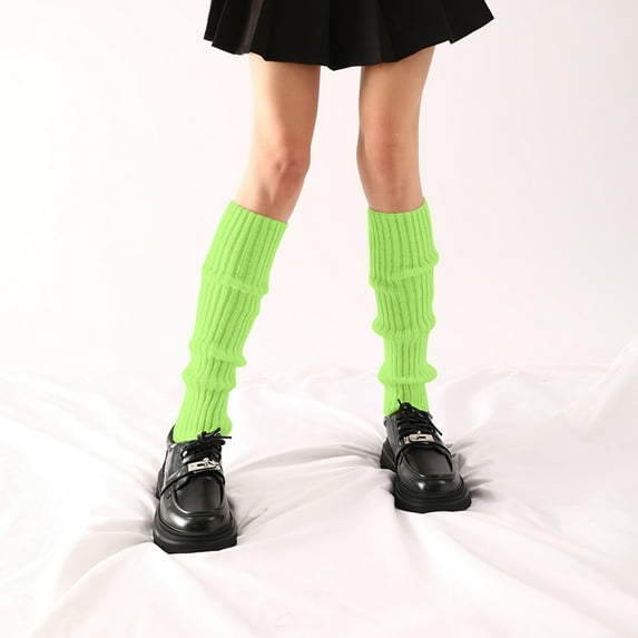 Hauaitttt Women's Fall and Winter Warm Solid Color Knitted Wool Pile Socks Foot Warmers Christmas Leg Warmers Girls Leg Warmers Girls Ballet Stirrup Leg Warmers for Women Winter Leg Warmers for Women