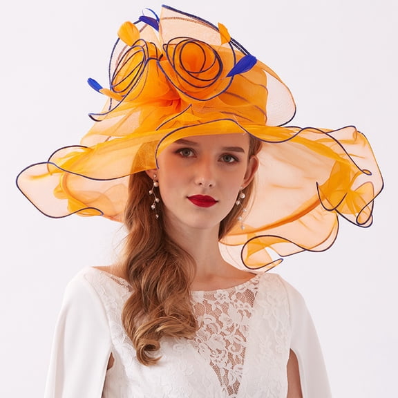 Hauaitttt Women's Fascinator Bridal Tea Party Wedding Hat Sunhat Women Nice Visors Wide Hats for Women Women's Fall Hats Fedora Hats for Women Hot Beach Shade Hat Desert Hat Bag for Beach Women Solar