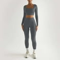 thumbnail image 1 of Hauaitttt Women's Fashion Casual Solid Color Long Sleeve Square Collar Two Piece Slim Yoga Sports Pants Suit Women Jogging Suit Set Womens Yoga Jacket and Pant Set Yoga Strap for Stretching Set Yoga, 1 of 3