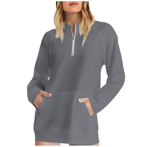 Hauaitttt Women's Half Zip Pocket Hooded Sweatshirt Without Color Top Suits Women French Tops Women Hoodies Jacket Women Body Suits Women Sweater Girls Softball Warm up Jackets Full Jacket Graphic