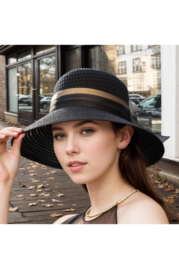 Women's Hat Bridal Wedding Tea Party Wide Brimmed Summer Sun Hat Ladies Outdoor Elegant Temperament Sun Hat Wool Hat French Painter French Hat Boys French Bulk Artist for Women Women Wool