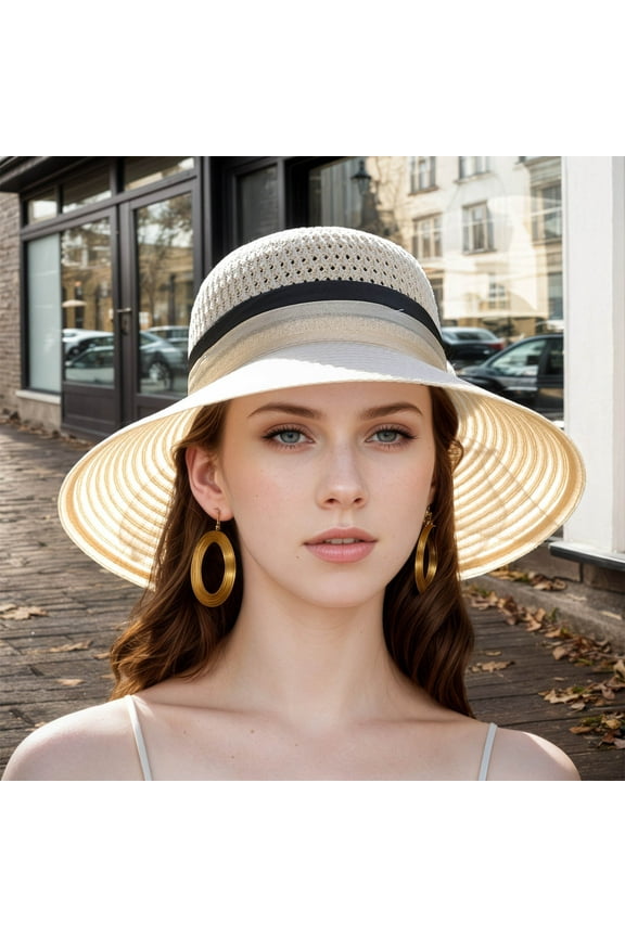 Women's Hat Bridal Wedding Tea Party Wide Brimmed Summer Sun Hat Ladies Outdoor Elegant Temperament Sun Hat Wool Hat French Painter French Hat Boys French Bulk Artist for Women Women Wool
