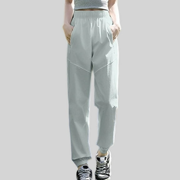 Hauaitttt Women's High Waisted Casual Pants Slim Fit Workout Joggers with Zipper Detail for Running Yoga and Daily Wear Comfortable Stretchy Trousers Pants Women Casual Petite Beach Pants for Juniors