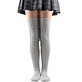 thumbnail image 1 of Hauaitttt Women's Knit High Boots Socks Extra Long Winter Over The Knee Stockings Leggings Sock Knee High Thigh High Stockings with Garter Belt Set Fishnet Lamp Garter Dress with Attached Stockings, 1 of 3