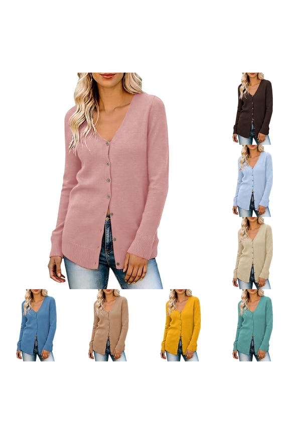 Women's Knitted V Neck Patchwork Button Up Cardigan Top plus Size Cardigan Sweater for Women 3x Soft Knit Sweater Cardigan Wrap Cardigan Get It by Tomorrow Short Sleeve Cardigan Womens