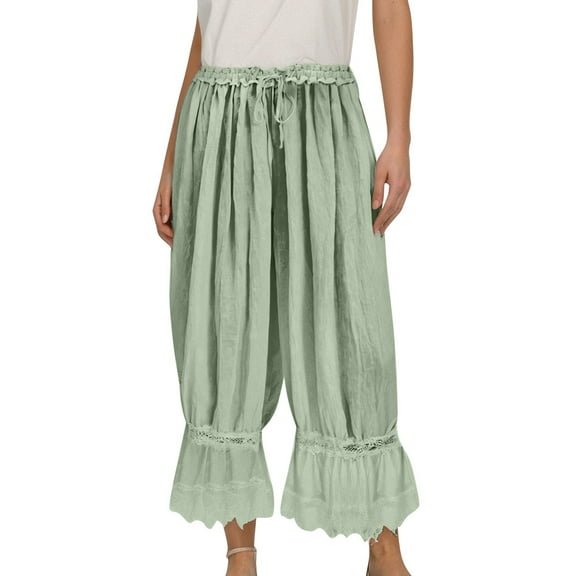 Hauaitttt Women's Lace up Hollow Out Lace Pajamas with Comfortable Mid Length Pants Business Casual Pants for Women Casual Dress Pants for Women plus Size Stretchy Business Casual Pants for Women