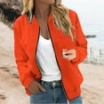 thumbnail image 1 of Hauaitttt Women's Lightweight Casual Baseball Jacket Long Sleeve Zip up Outerwear Comfortable Loose Fit Stylish Plain Coat for Spring Autumn Daily Wear Casual Fall Jackets for Women Ladies Jacket, 1 of 4