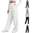 thumbnail image 1 of Hauaitttt Women’s Lined Sweatpants Wide Straight Leg Pants Bottom Sweatpants Joggers Pants Workout High Waisted Yoga Pants with Pockets Women Casual Dress Pants for Work Business Casual Pants Women, 1 of 7