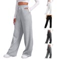 thumbnail image 1 of Hauaitttt Women’s Lined Sweatpants Wide Straight Leg Pants Bottom Sweatpants Joggers Pants Workout High Waisted Yoga Pants with Pockets Women Casual Dress Pants for Work Business Casual Pants Women, 1 of 7