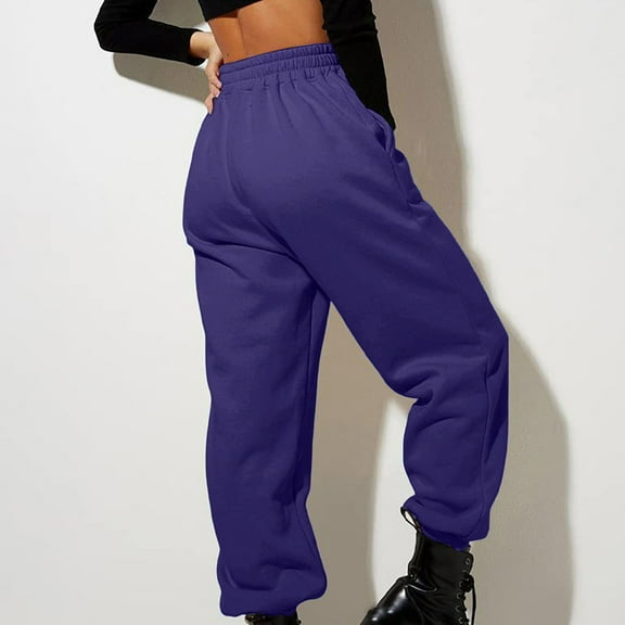 Hauaitttt Women’s Lined Sweatpants Wide Straight Leg Pants Bottom Sweatpants Joggers Pants Workout High Waisted Yoga Pants with Pockets Women Casual Pants for Winter Petite Business Casual Pants for