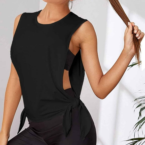 Hauaitttt Women's Loose Lightweight and Breathable Training Running and Fitness Sleeveless Sports Vest Yoga Suit Top and Smock 1x Tops Women Back Support 2000s Crop Top 3xl Shirts Woman Athletic Crop