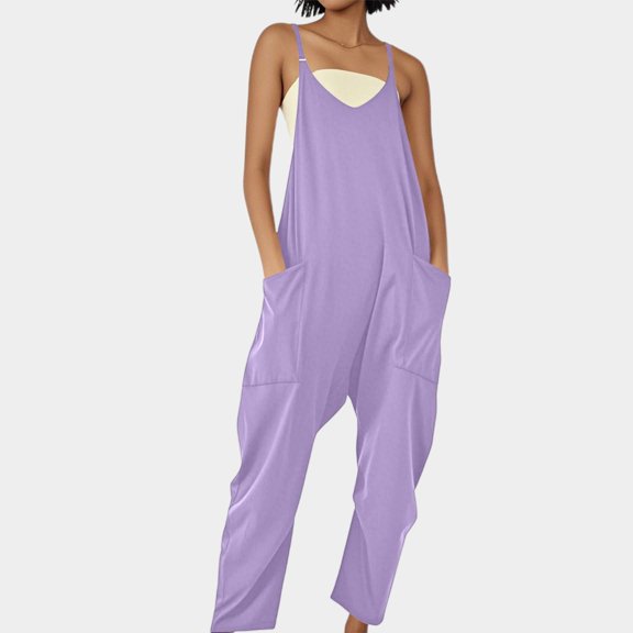 Hauaitttt Women's Loose Overalls with Large Pockets Jumpsuits for Women Evening Size Rompers for Women Glittery Romper Eyelet Jumpsuit for Women Body Suits for Woman One Shoulder Jumpsuit for Women