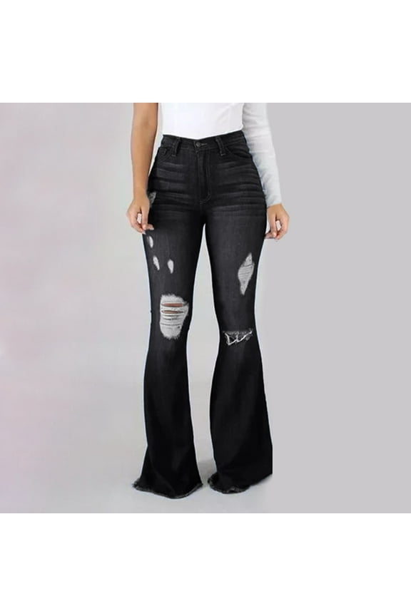 Women's Ripped Jeans High Waisted Flared Pants Super Straight No Kvetching Womens Pants Relaxed Fit Straight Women Short Jean Pants for Women plus Size Women on Pants Women Designer Pants