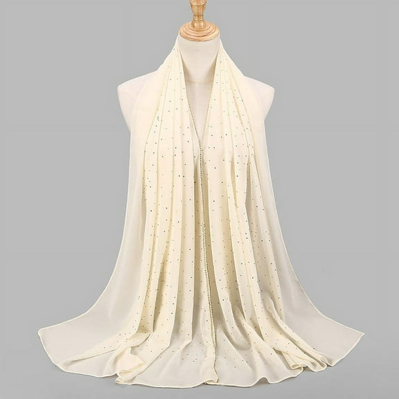 Hauaitttt Women's Soft Chiffon Headscarf Spring Summer Long Shawl Hijab Women's Scarves Wraps Talk to The Headscarf Glittery Scarves Womens Fashion Scarves Womens Light Weight Scarves Head and Neck