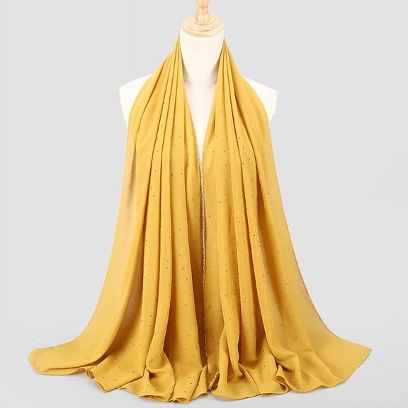 Hauaitttt Women's Soft Chiffon Headscarf Spring Summer Long Shawl Hijab Women's Scarves Wraps Talk to The Headscarf Glittery Scarves Womens Fashion Scarves Womens Light Weight Scarves Head and Neck