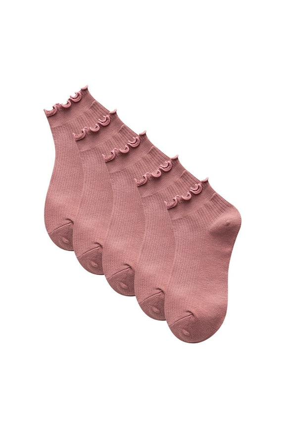 Women's Solid Color 5PC Low Top Socks Japanese Boat Socks with Wooden Ear Trim Men Running Socks Mens Socks Most Expensive Socks Guitar Neck Socks Girl Socks 7 Years Old Socks for Teens