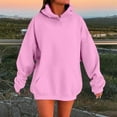 thumbnail image 1 of Hauaitttt Women's Solid Color Drop Shoulder Hoodie with Pockets Comfortable and Stylish Sweatshirt Top Long Tunic Womens Ling Hoodies Womens Fall Clothes Casual Ladies Hoodie Zipper Hoodie Women Zip, 1 of 4