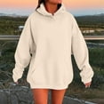 thumbnail image 1 of Women's Solid Color Drop Shoulder Hoodie with Pockets Comfortable and Stylish Sweatshirt Top Sleep Hoodie Women Tunic Zipper Sweatshirts Women All Sweatshirt Tunic Hoodies Women Long Hoodies, 1 of 4