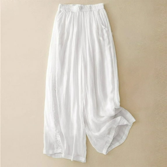 Hauaitttt Women's Spring Summer Loose New Vintage Wide Leg Pants Casual Pants Women's Pants Casual Tall plus Size Cropped Pants for Women Casual Pants Suit for Women Casual Womens Casual Pants 24w