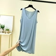 thumbnail image 1 of Hauaitttt Women's Summer V Neck Sleeveless Nightgown Comfortable Sleepshirt for Home Relaxation Basic Solid Color Sleepwear Womens Night Dresses Sleepwear Oversized Shirts Sleeping Women Womens Night, 1 of 3