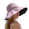 thumbnail image 1 of Hauaitttt Women's Sun Hat Wide Brim Summer Beach Hat Outdoor Casual Sunshade Cap for Travel Gardening Rain Hat for Women Boys Beach Hat Shade Hat Sunhat Women Rain Cap Visor Travel Hats Textu Solid, 1 of 4