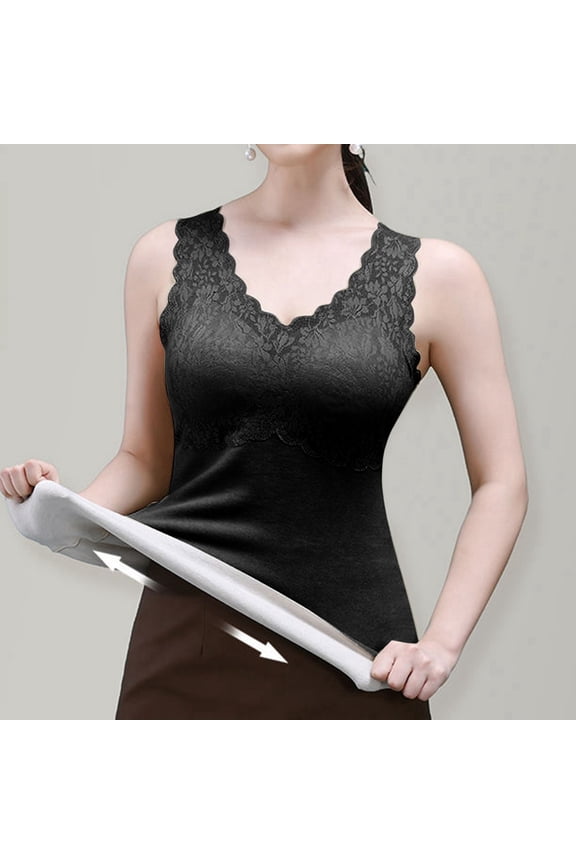 Women's Thickened Thermal Vest with Built In Padding Fall Winter Layering Top for Comfort & Warmth Climate Right Women Woman Thermal Mens Thermals Top and Bottom Set Microfiber Thermal