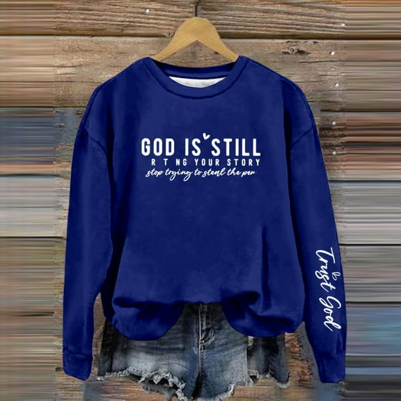 Hauaitttt Women's Trendy Letter Print Hoodie | Fashion Pullover Sweatshirt for Fall & Winter Casual Long Sleeve Distressed Pullover Fuzzy Zip up Hoodie Women Homage Sweatshirt Apparel Extra Large