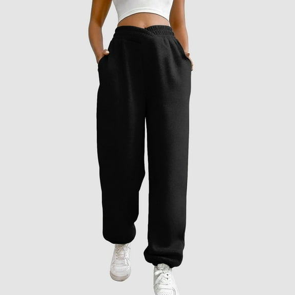 Hauaitttt Women's V Waist Sweatpants Baggy Jogger Pants Wide Leg Fleeced Pants Women Harem Pants Casual High Waist Tan Pants for Women Cropped Pants for Women Casual Summer Women Yoga Pants with