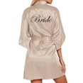 thumbnail image 1 of Hauaitttt Women's Wedding Party Robe Letters Kimono Satin Pyjamas Bridesmaid Bathrobe Womens Robes with Hoodie Dog Robe for Women Long Womens Robe plus Size Big Comfy Robe Women plus Comfy Robes for, 1 of 8